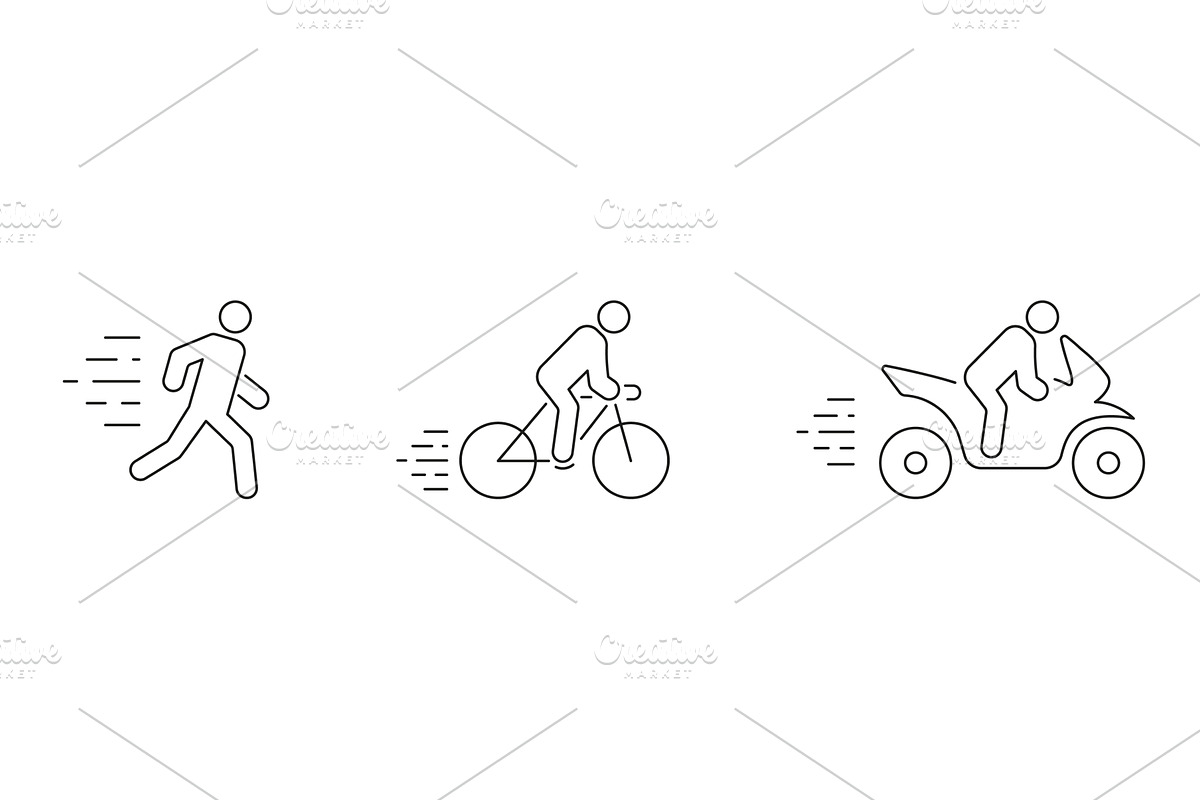 Running, Cycling, and Motorcycling, a Sport Illustration by Vector Creator