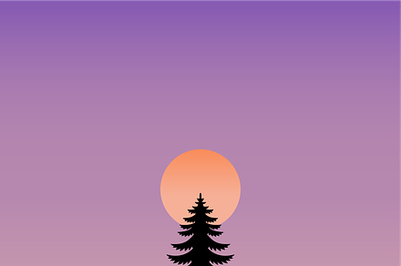Lone Pine Dusk Printable - Minimalis, an Illustration by KhaledMuhammad1