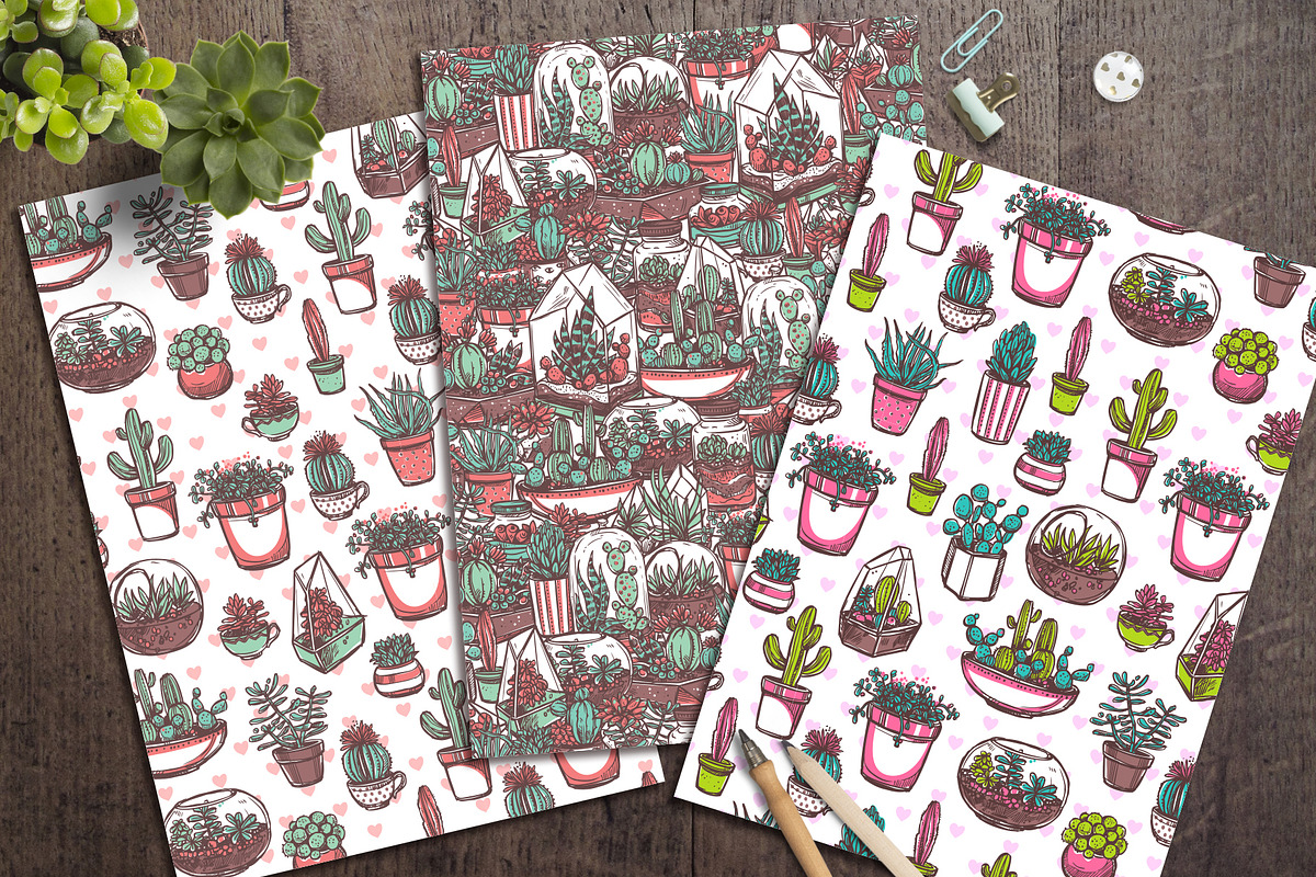 Cacti and Succulents Cute Doodle, an Illustration by alexrockheart (Photo 3 of 9)