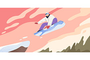 Snowboarders on mountain slopes set, a Sport Illustration by Good Studio (Thumbnail 3 of 5)