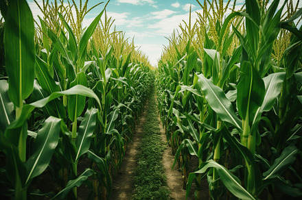 Rows of the green corn field, a Nature Photo by AlyaAnd