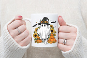 Spooky Ghost Halloween Pumpkins, an Illustration by Designking (Thumbnail 2 of 4)