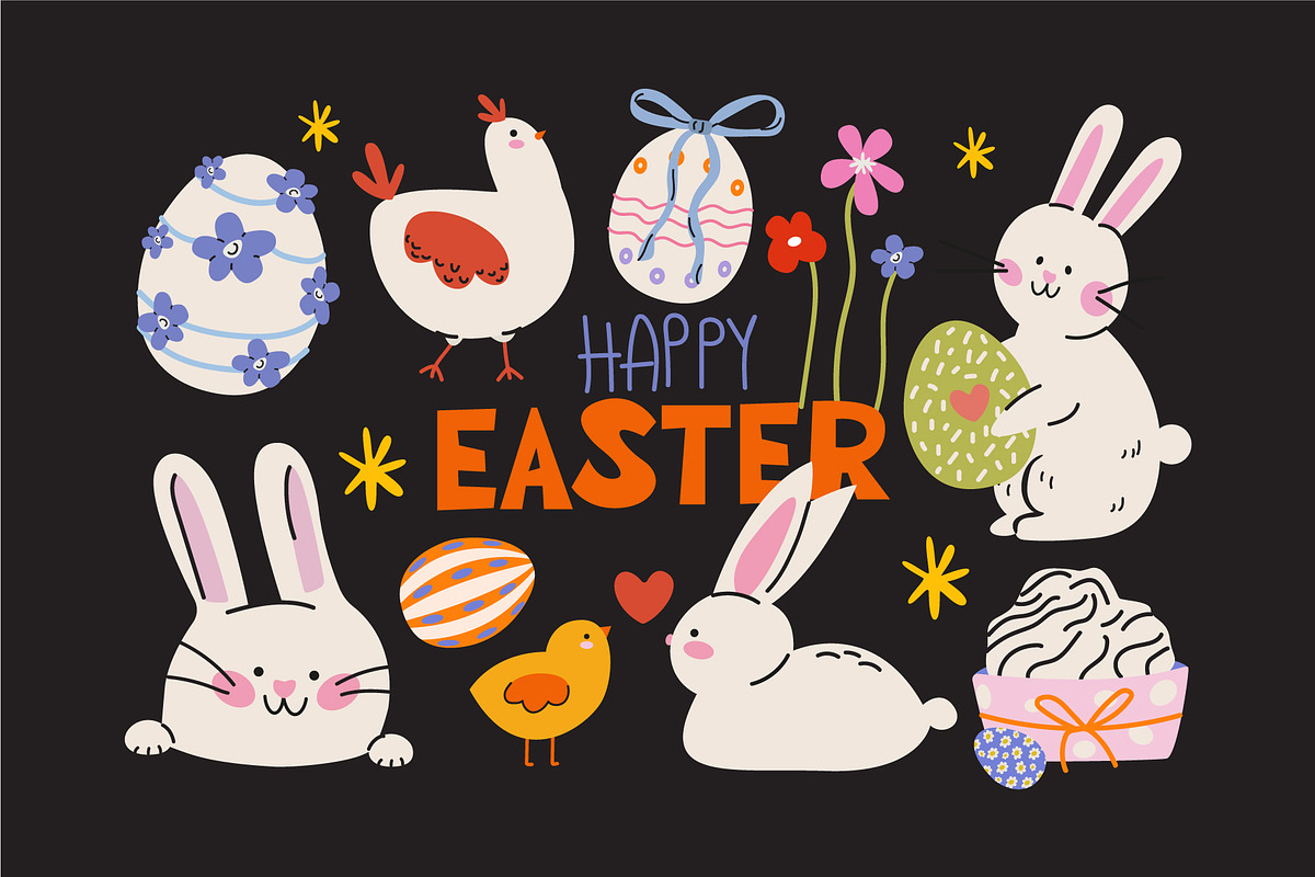 Cozy Easter Vector Clipart, a Decorative Illustration by Luamor (Photo 1 of 8)