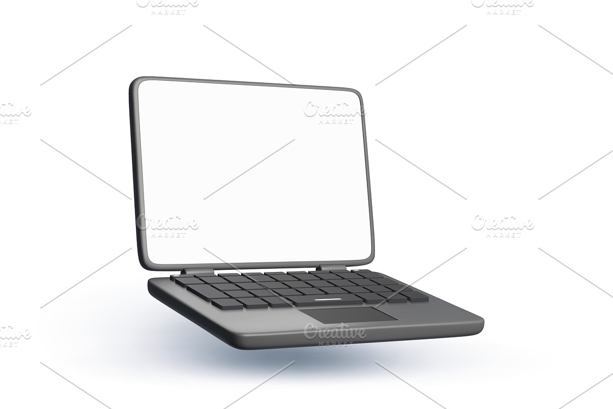 3d notebook laptop computer, a Technology Illustration by Buch&Bee