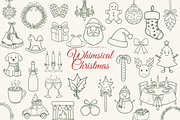 Whimsical Christmas Clipart, a Seasonal Illustration by digital.incubator.yum (Thumbnail 1 of 6)