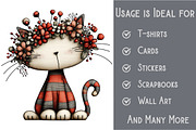 Whimsical Christmas Cats Clipart, an Illustration by Pixels.Craft (Thumbnail 3 of 6)