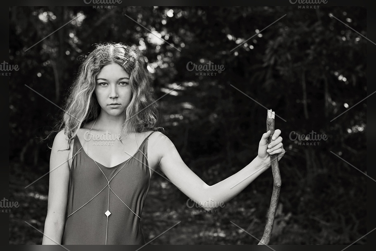 Black and White Forest Portrait, a Beauty & Fashion Photo by Chris Joel Campbell (Photo 1 of 2)