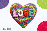 Faux Yarn Valentine Heart Png Love, an Illustration by designcity5 (Thumbnail 2 of 8)