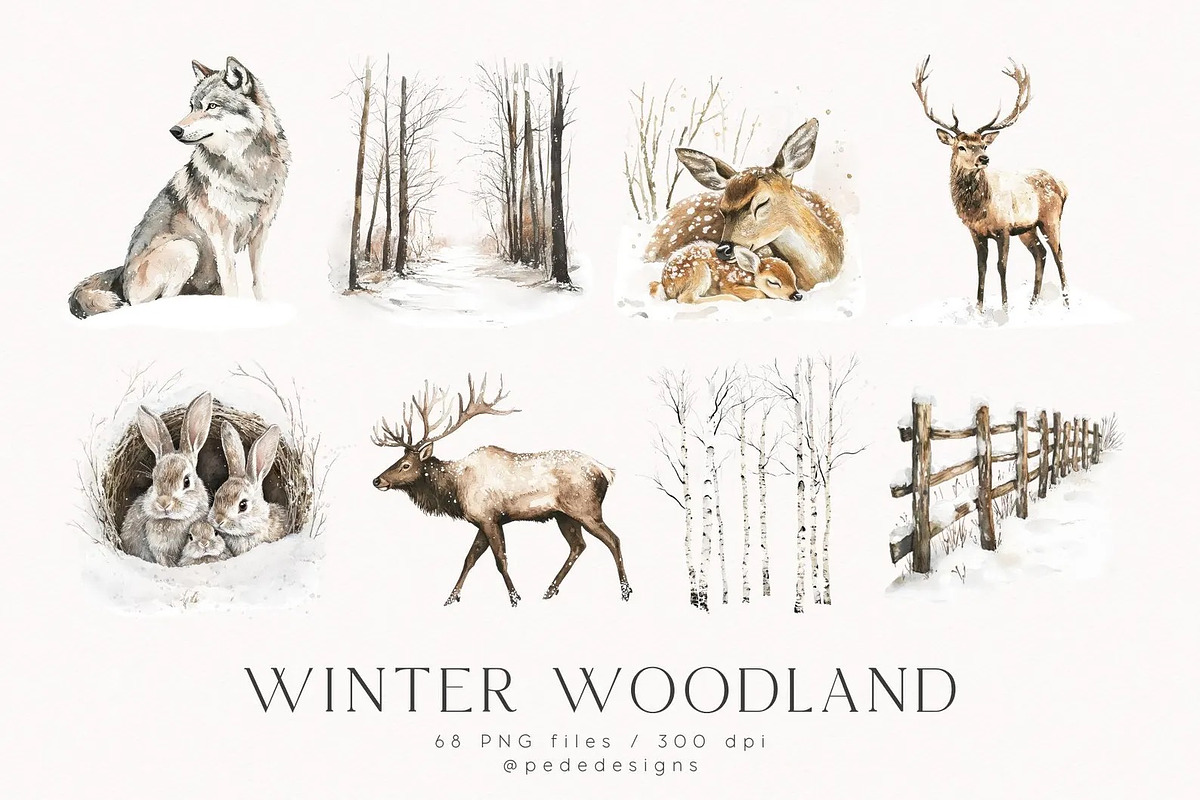 Winter Woodland, an Animal Illustration by PeDe Designs (Photo 7 of 8)
