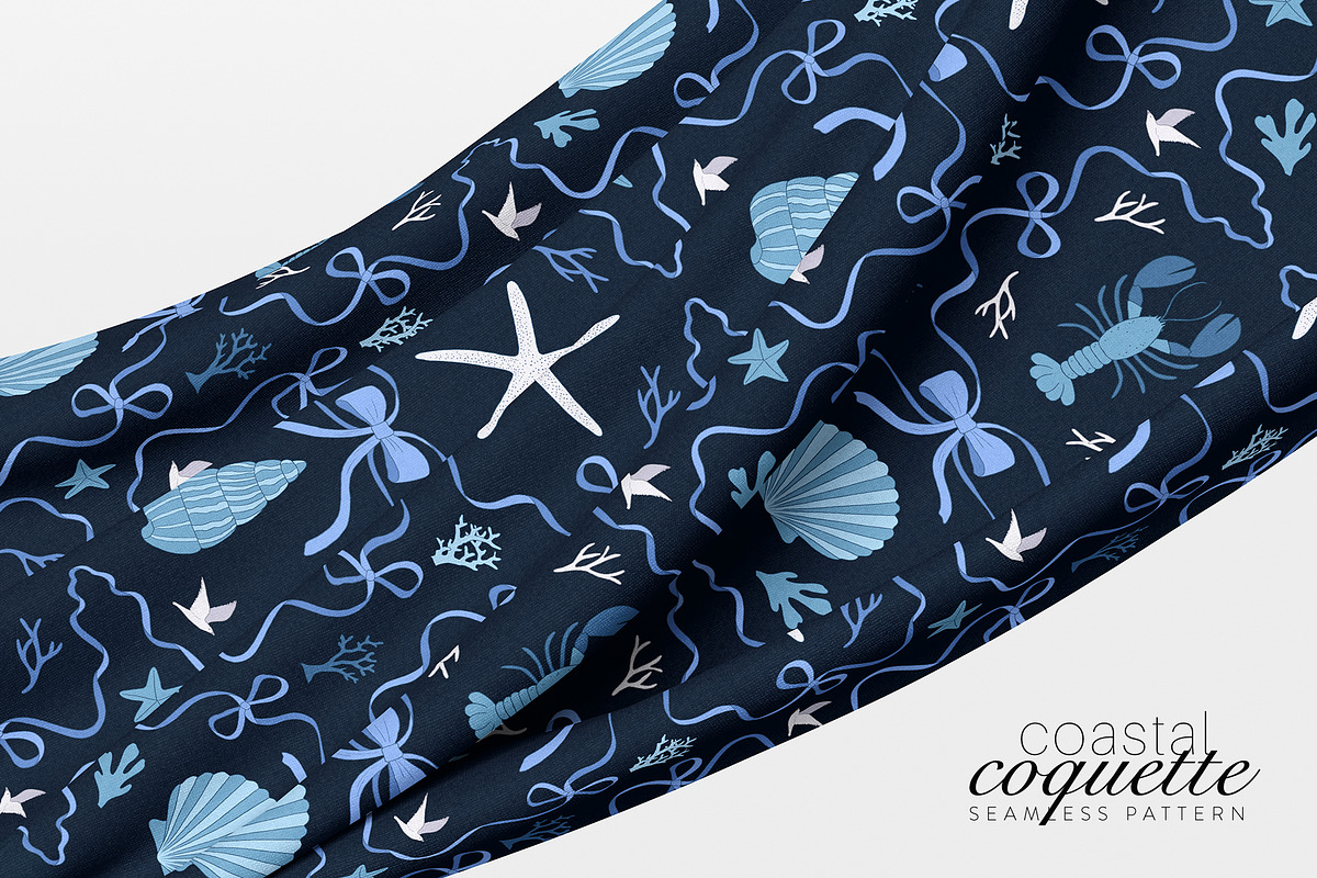 Coastal Coquette Seamless Pattern, a Pattern Graphic by Dina Mae (Photo 5 of 14)