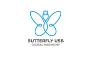 Butterfly USB Cable Monoline Logo, a Graphic by Mightyfire (Thumbnail 3 of 3)