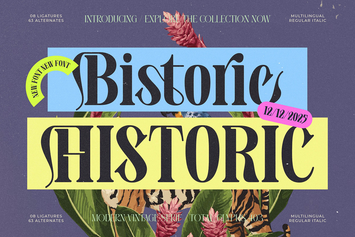 Bistoric Historic Modern Serif, a Serif Font by timelesstype.co (Photo 1 of 20)