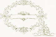Vintage Green French Ornamental Set, an Object Illustration by AlenaVlasko stock Market (Thumbnail 8 of 8)