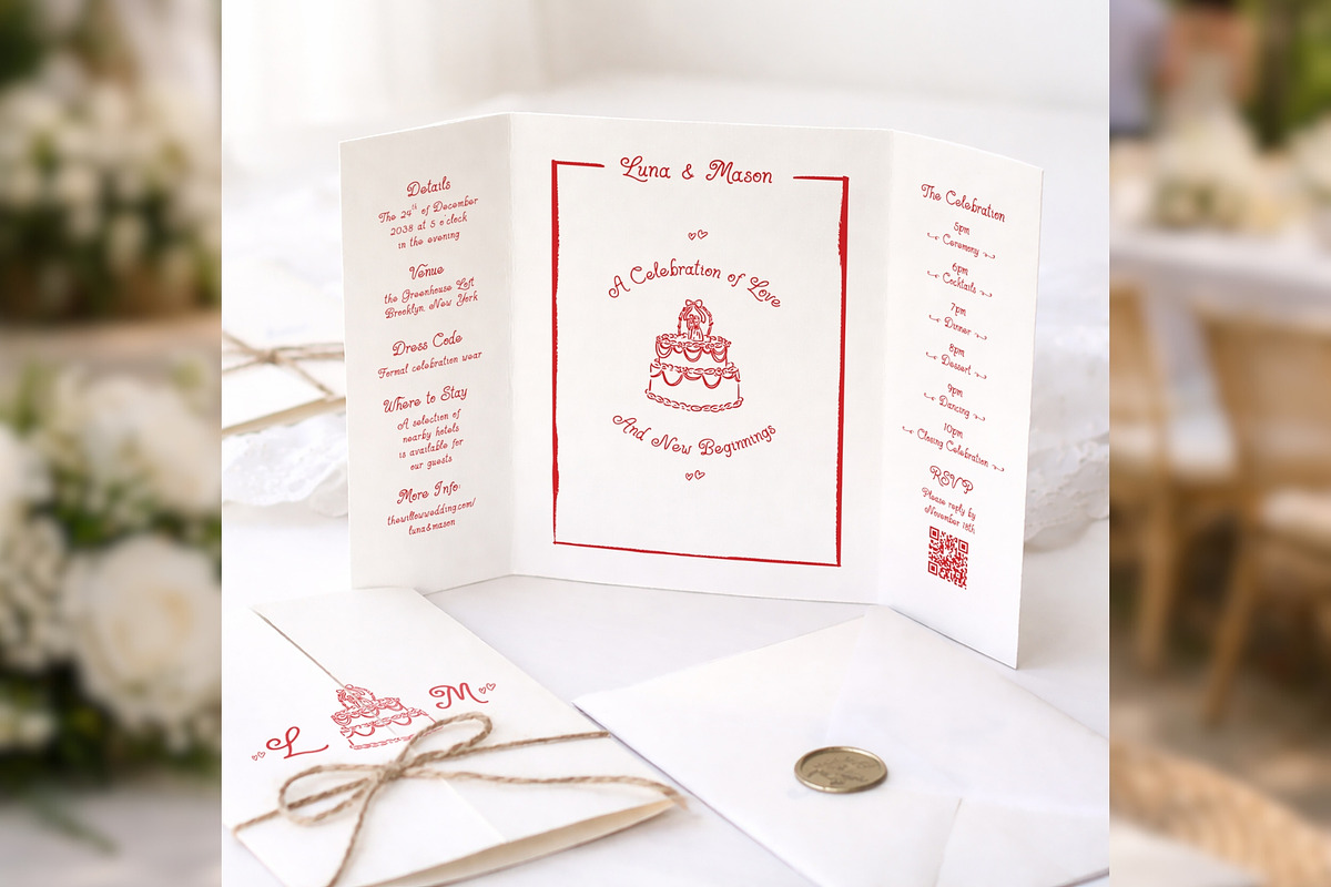 Gatefold Wedding Invite bd002, an Invitation Template by TyphoonStudio (Photo 4 of 9)