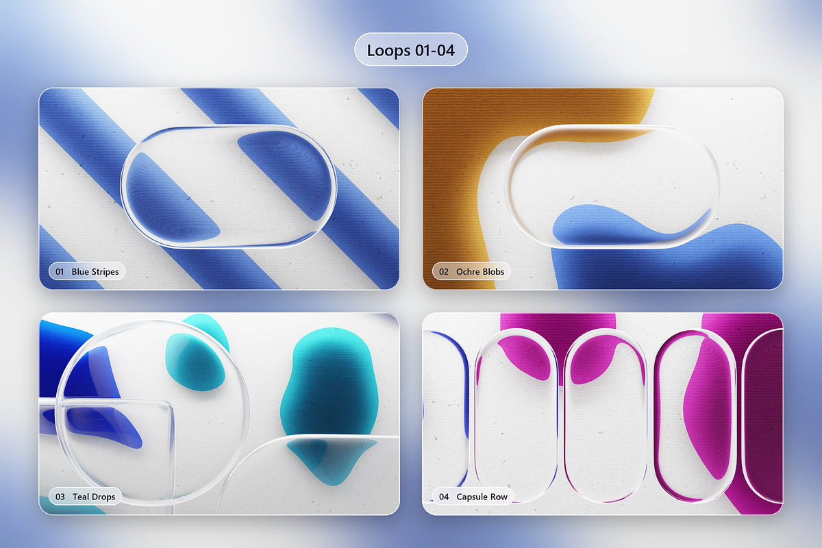 Liquid Glass UI - 12 4K Loops, a Background Graphic by Photocreo Michal Bednarek (Photo 2 of 7)