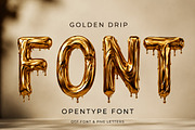 Golden Drip Font, a Handwritten Font by Handmadefont (Thumbnail 1 of 14)