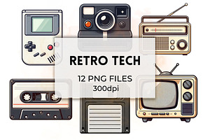 Retro Tech PNG Clipart Collection, a Technology Illustration by QM_ART