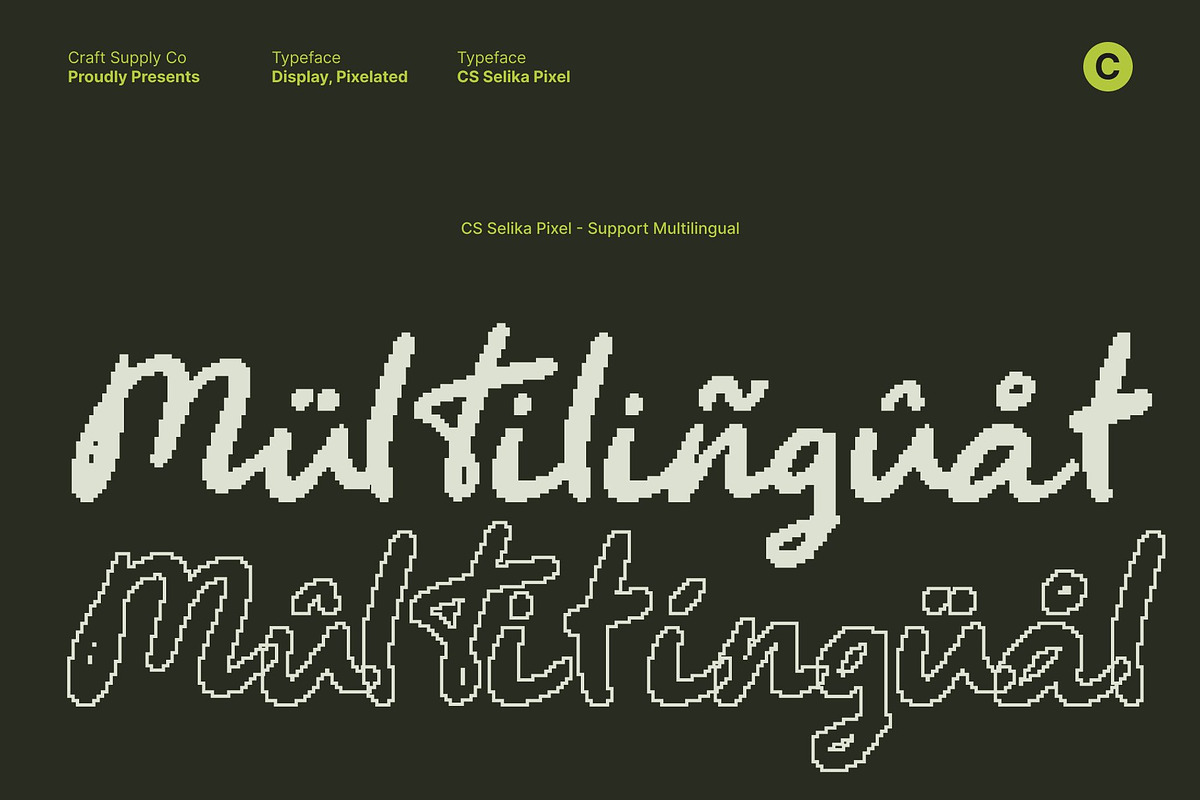 CS Selika Pixel, a Script Font by Craft Supply Co. (Photo 7 of 8)