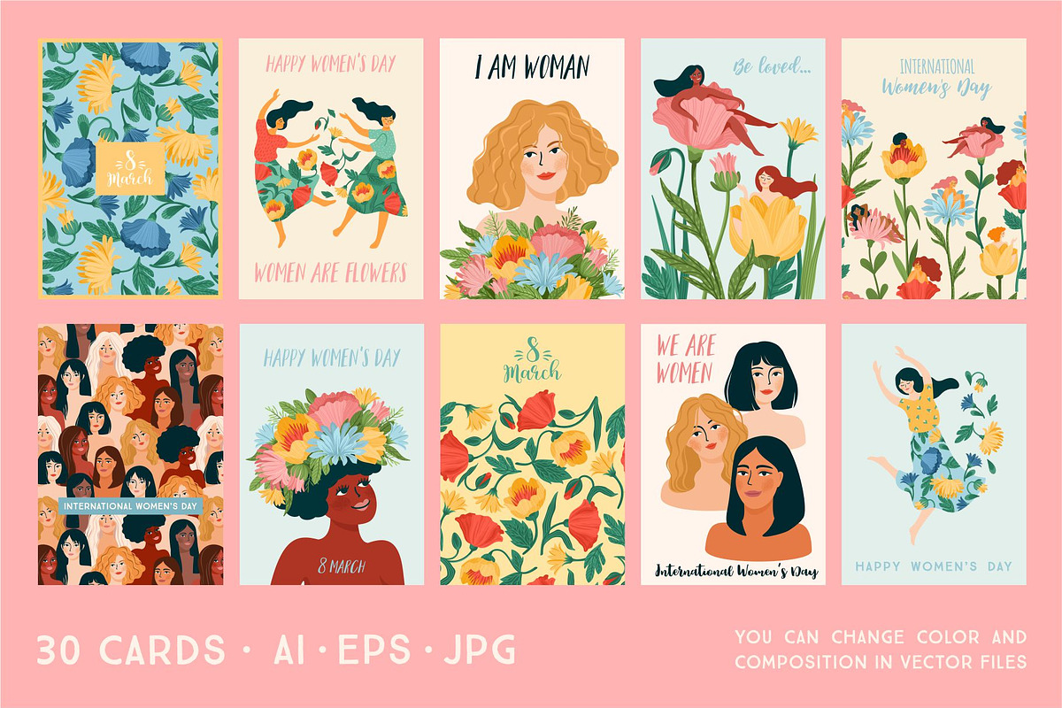 Women are Flowers. Vector collection, a Person Illustration by Nadia Grapes (Photo 4 of 7)