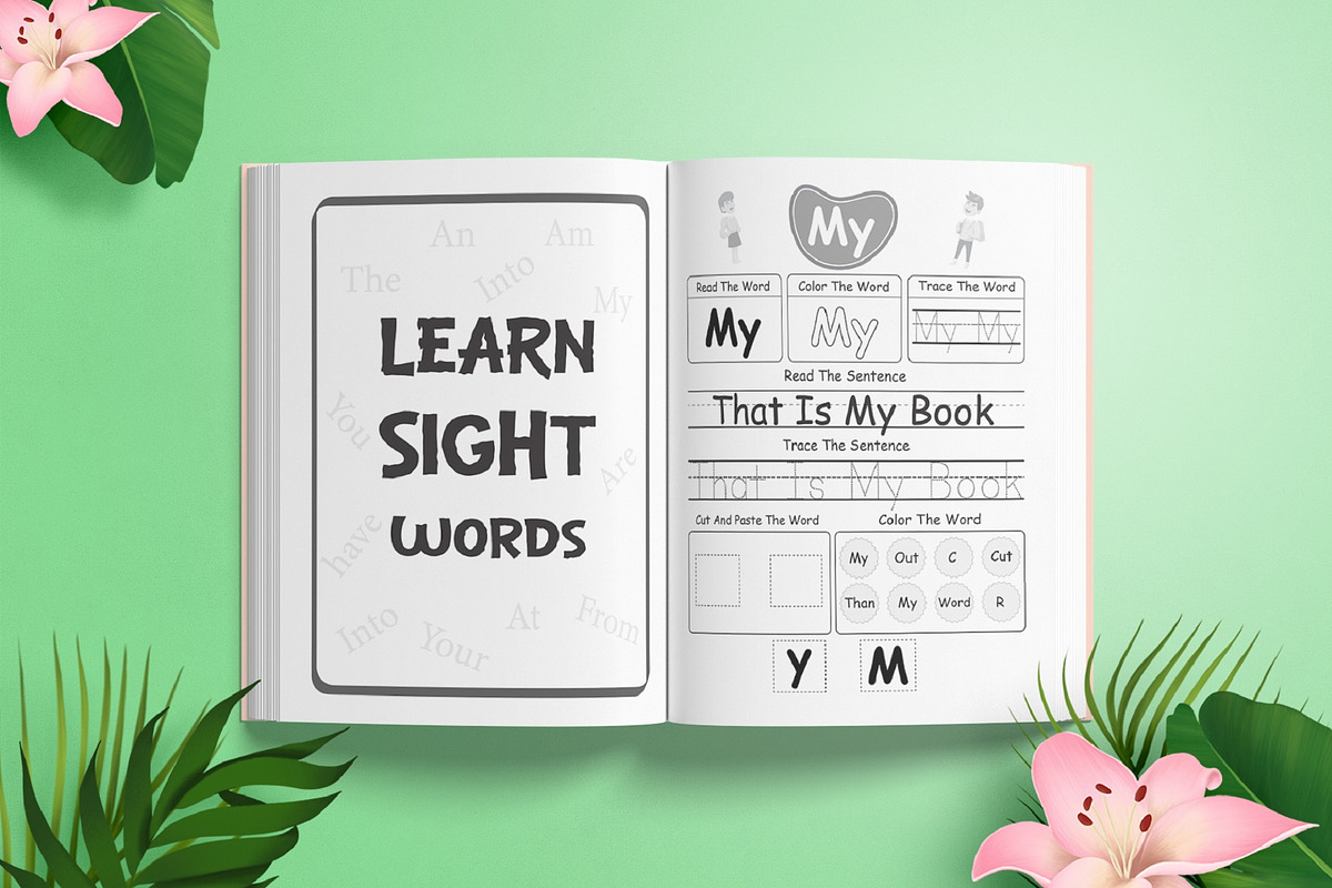 Sight words workbook for kids, a Stationery Template by Designmela01 (Photo 6 of 10)