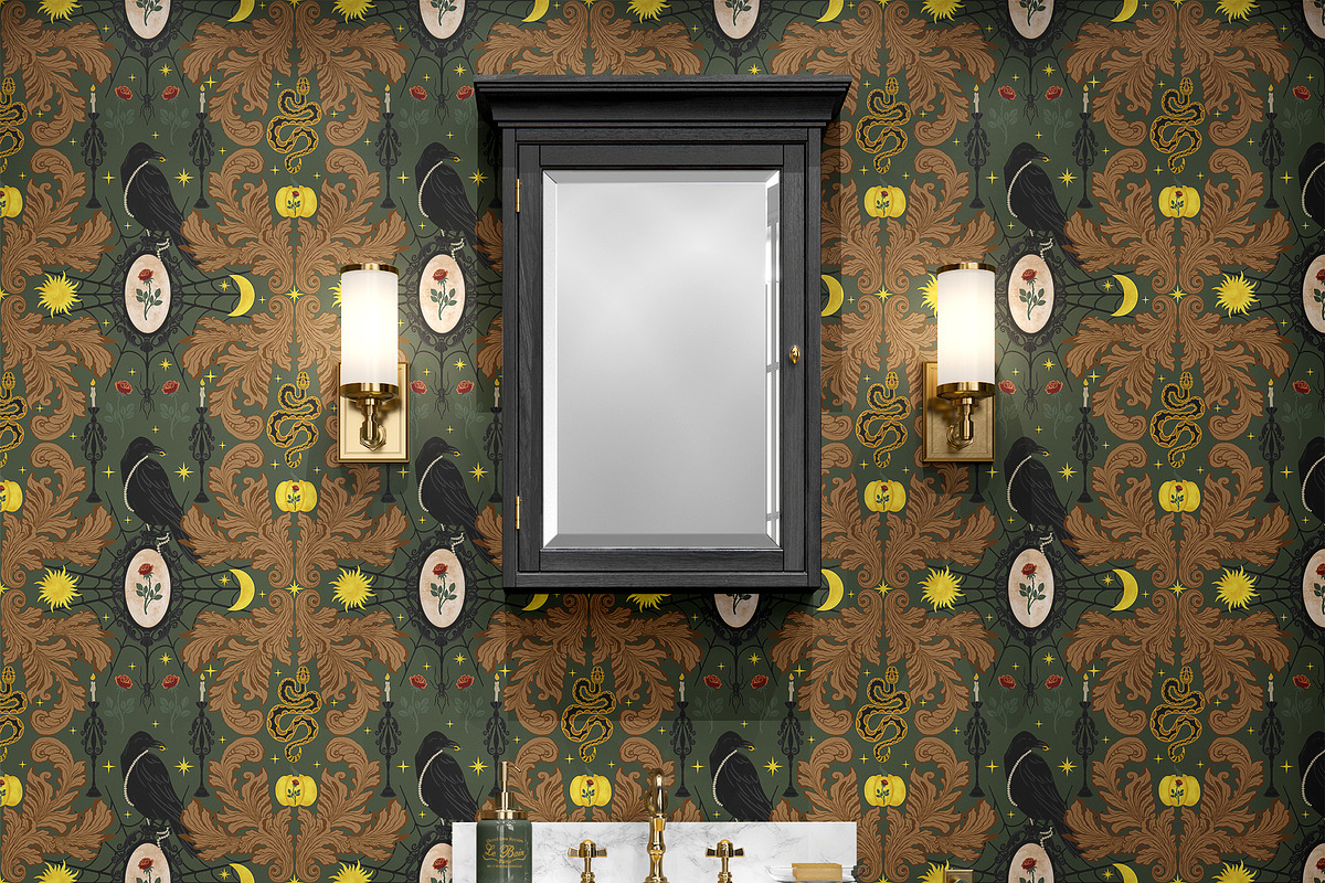 Emerald Gothic Halloween Pattern Set, a Pattern Graphic by Oksana Dovhopol Art (Photo 5 of 10)