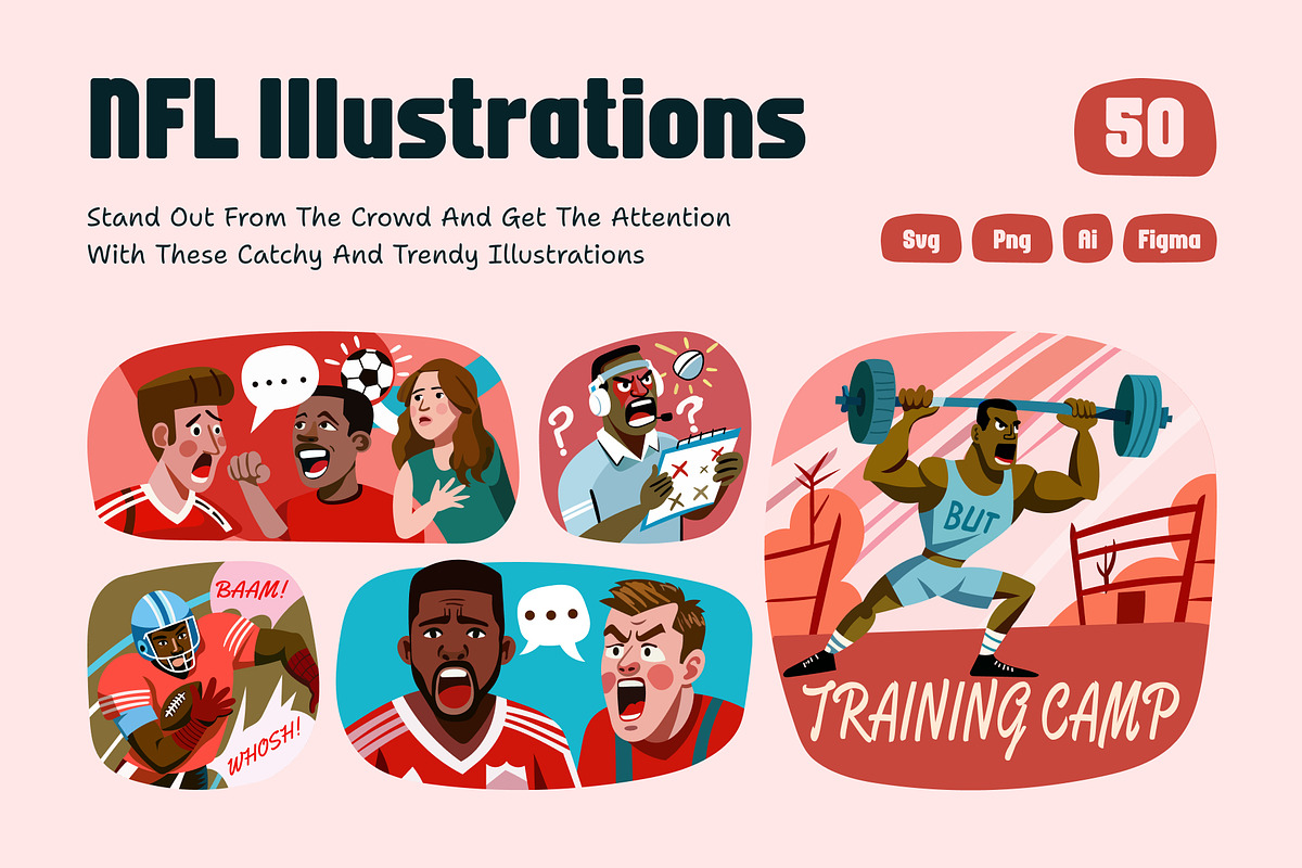 Sports Illustrated NFL Vectors, a Sport Illustration by Creative Stall (Photo 1 of 9)