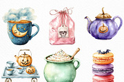 Pastel Halloween Tea Party Clipart, an Illustration by Craft Nest (Thumbnail 4 of 6)