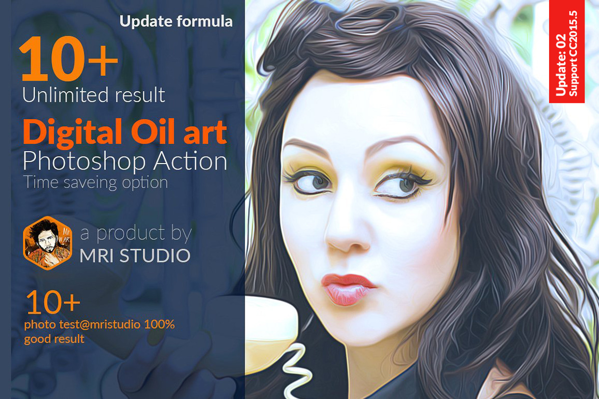 Digital Oil Art Photoshop Action, an Action Add-On by MRI STUDIO (Photo 1 of 10)
