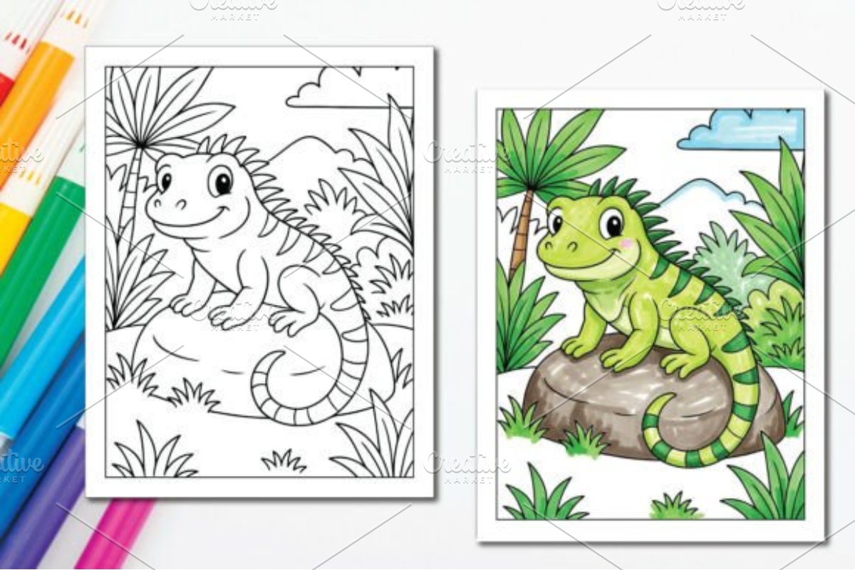 Cute Jungle Animals Coloring Pages, an Animal Illustration by Ink Gallery (Photo 4 of 7)
