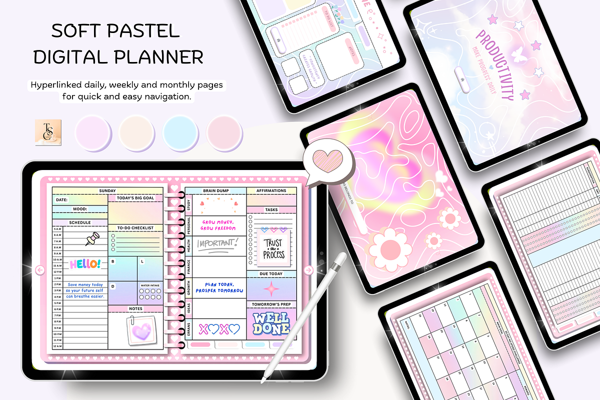 Pink Pastel Digital Planner preview 2