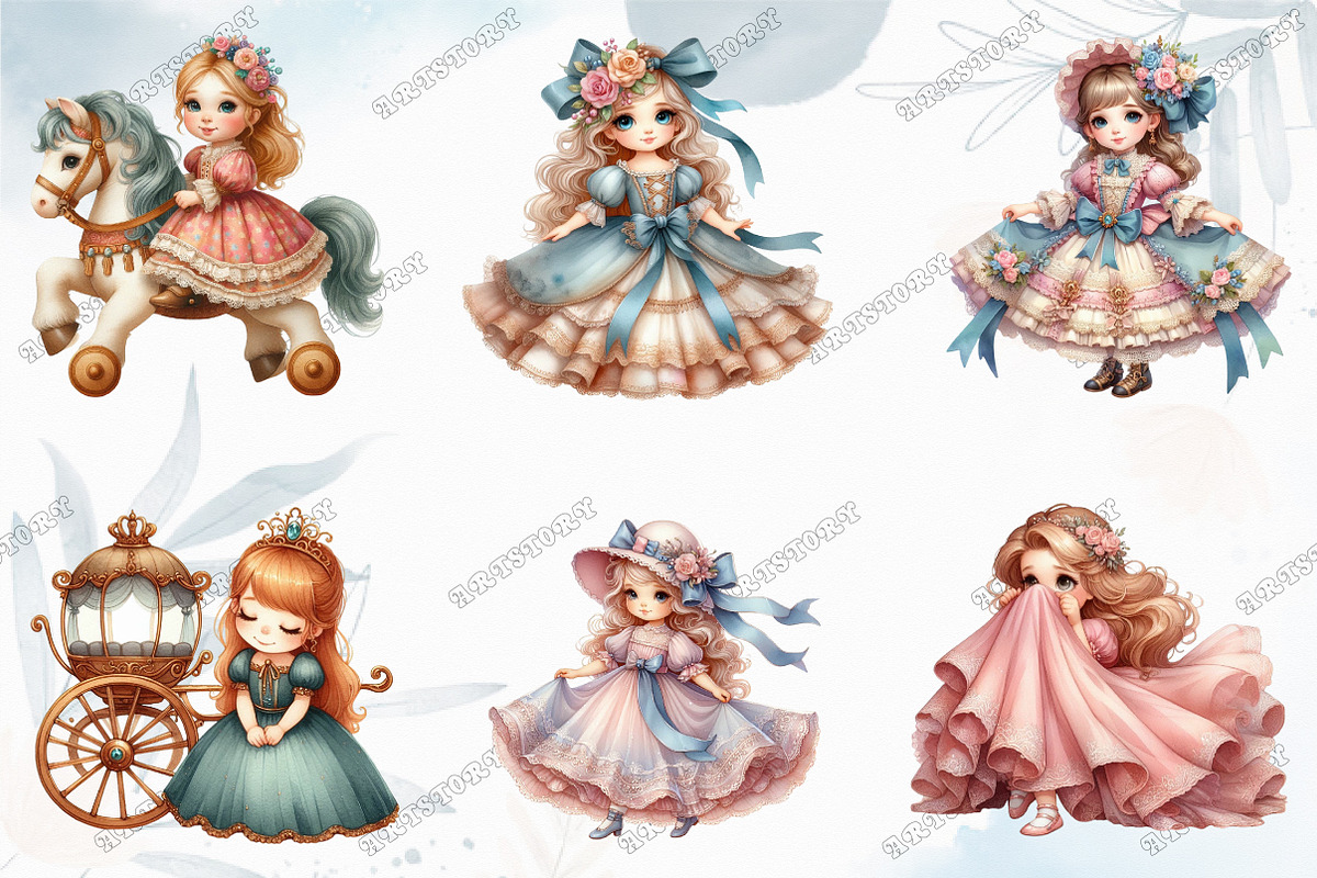 Little Girl Princess Watercolor Clip, a Graphic by designcity5 (Photo 2 of 5)