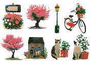 Watercolor Amsterdam City Clipart, an Illustration by Designworld (Thumbnail 5 of 6)