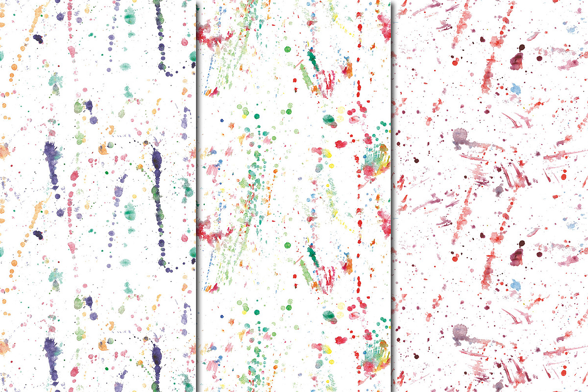 Watercolor Splashes patterns, a Pattern Graphic by DollyPotterson (Photo 2 of 7)