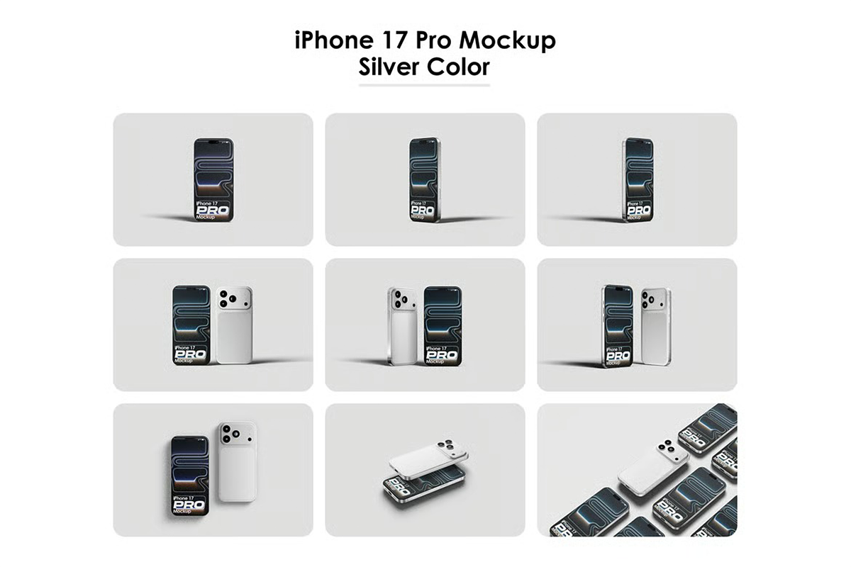 52 iphone 17 Pro, Pro Max Mockup Set, an iPhone Mockup by Custom.scene (Photo 5 of 17)