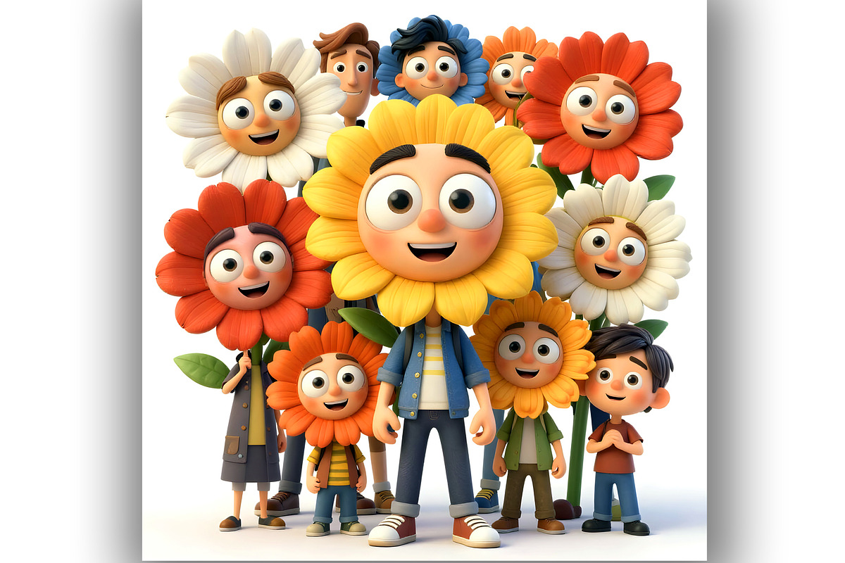Flowers and Friends, a Person Illustration by Sharon Schwalbe (Photo 4 of 5)