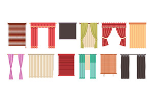 Different kinds curtains. Fabric, an Object Illustration by YummyBuum