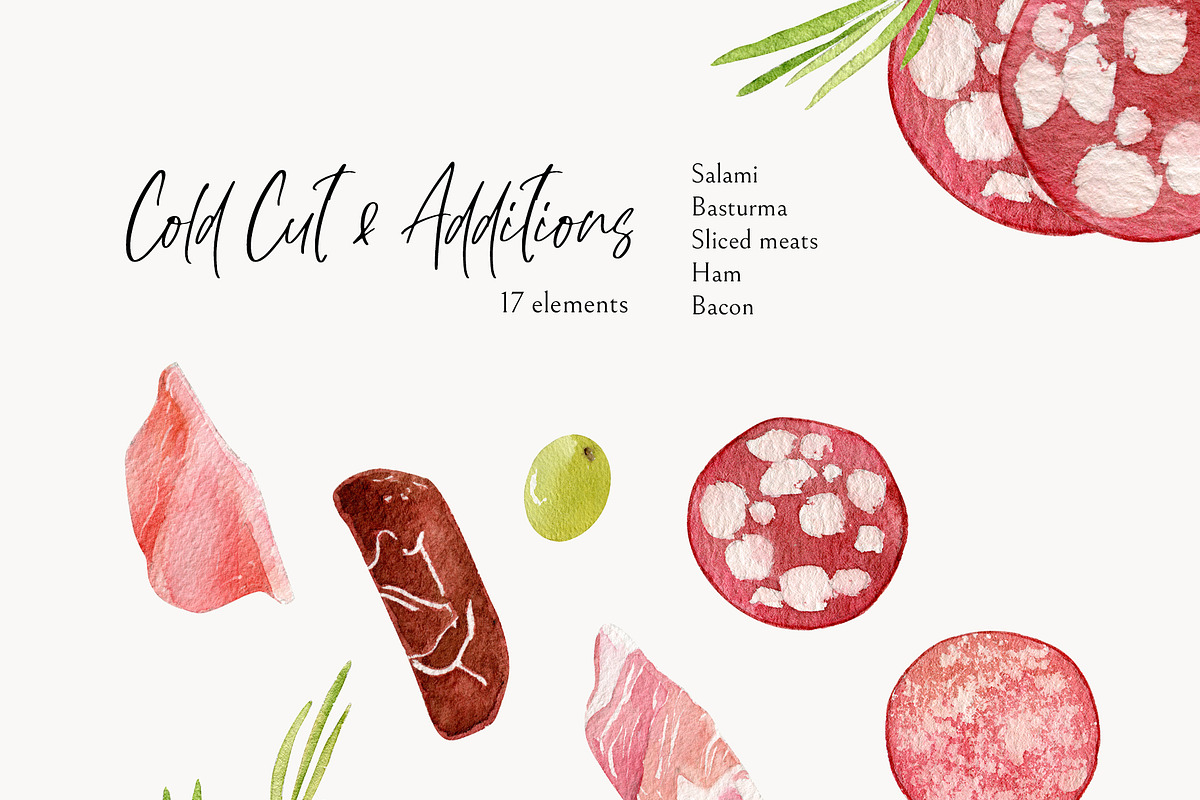 Watercolor Food BUNDLE, a Food Illustration by NiKO (Photo 12 of 25)