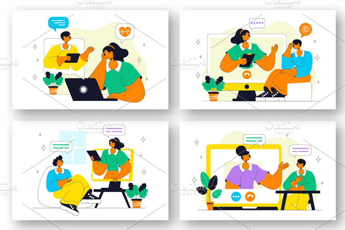 10 Online Mental Health Support, a Healthcare Illustration by denayunebgt (Photo 3 of 4)