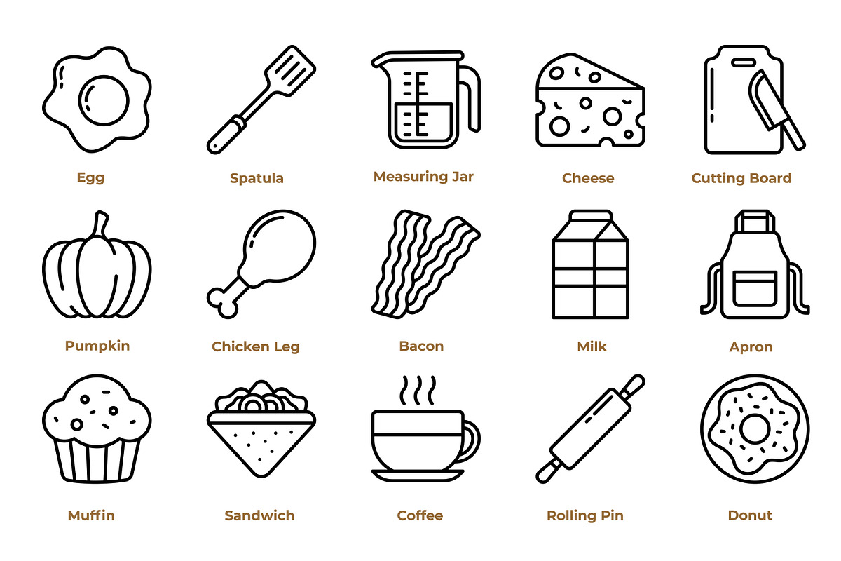 Gastronomy Icon Pack, an Outline Icon by Tekuni (Photo 3 of 10)