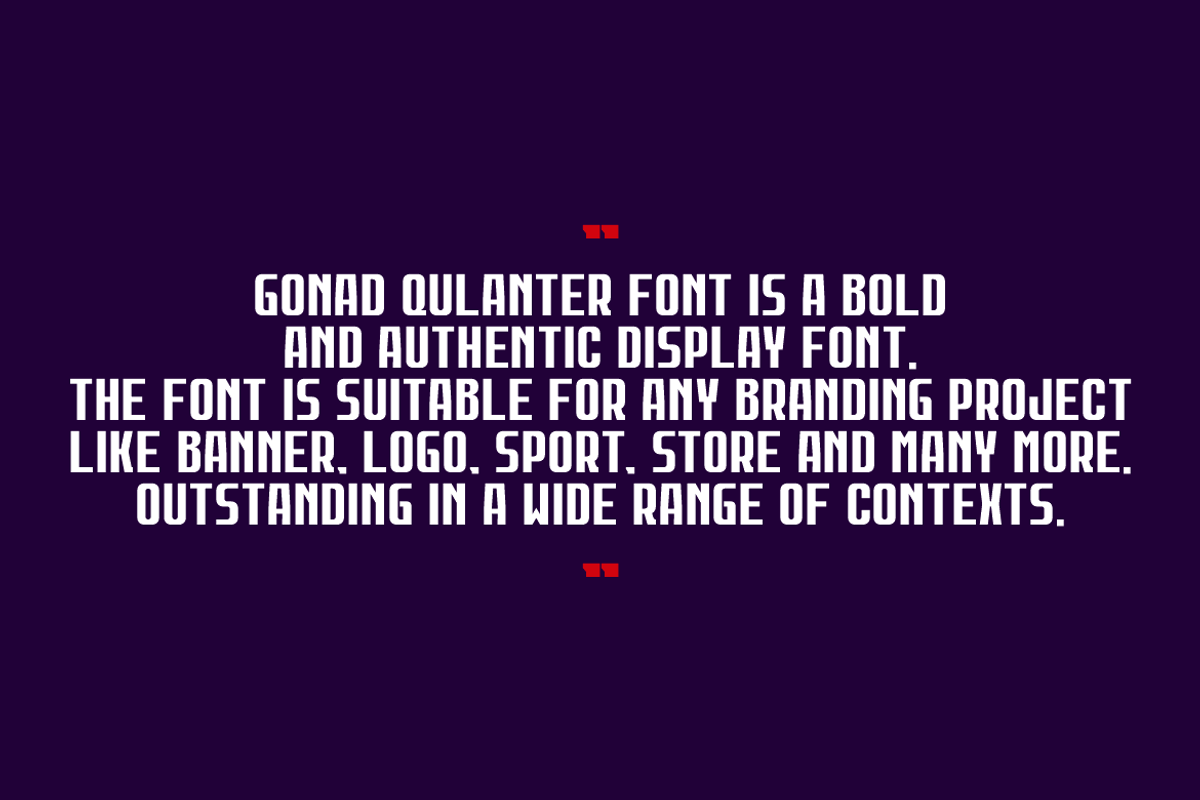Gonad Qulanter, a Sans Serif Font by QR Design Studio (Photo 6 of 9)