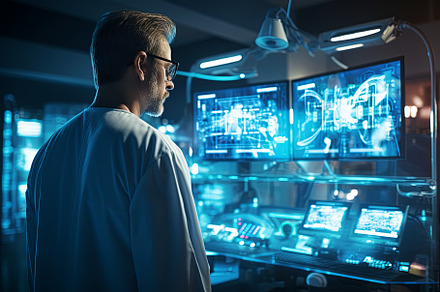 Doctor using digital devices with to, an Abstract Photo by Pixeness