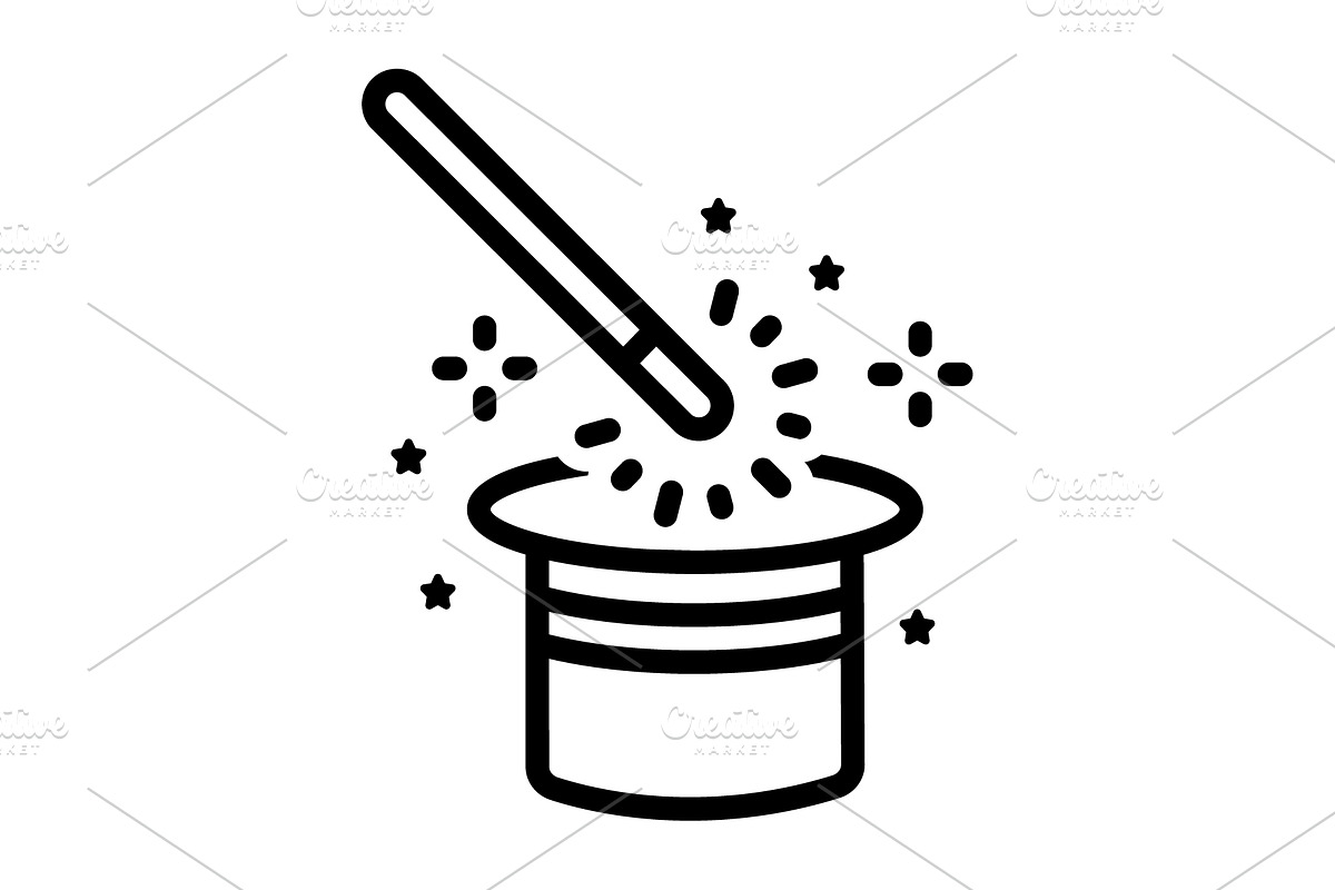 Magic juggling black icon, an Outline Icon by Creative priyanka