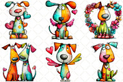 Quirky Valentine Dogs Clipart, an Animal Illustration by Black Bird Studio (Thumbnail 2 of 6)