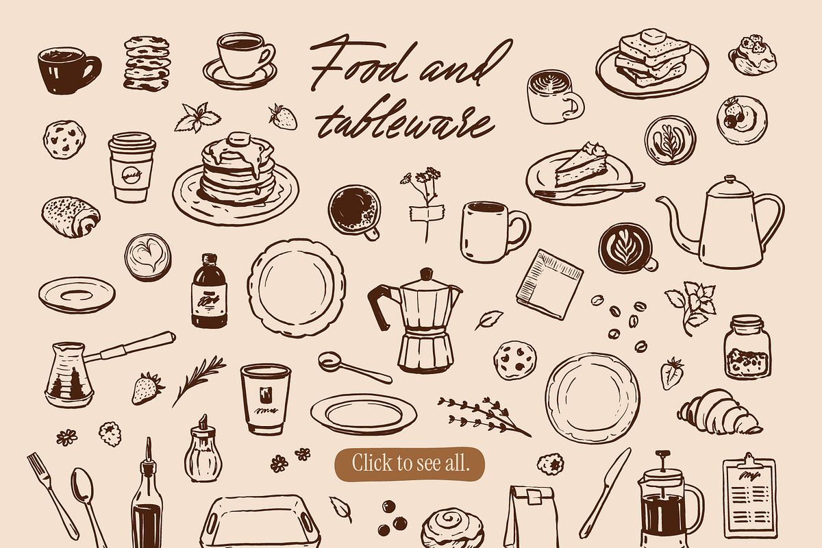 Cafe Branding Illustration Toolkit, a Food Illustration by Wild and Wonder by Ana (Photo 5 of 17)