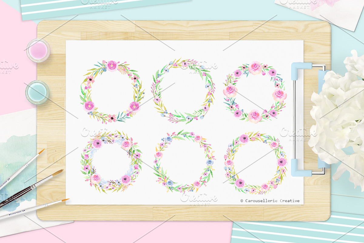 3 IN 1 PACK - Watercolor Flowers, an Illustration by Carousellerie Creative (Photo 3 of 10)