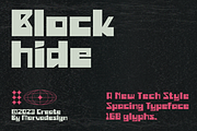 Blockhide - A Modern Techno, a Sans Serif Font by Marvadesign (Thumbnail 1 of 6)