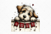 Funny Valentine Peeking Dog Clipart, an Illustration by Craft Nest (Thumbnail 10 of 11)