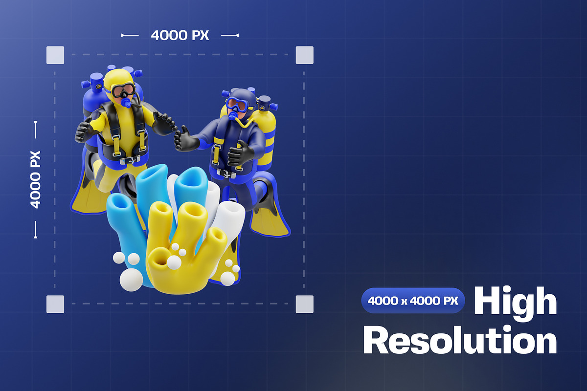 Dive Scenes 3D Character Pack, a Characters & Person 3D Model by Haps Space (Photo 2 of 4)