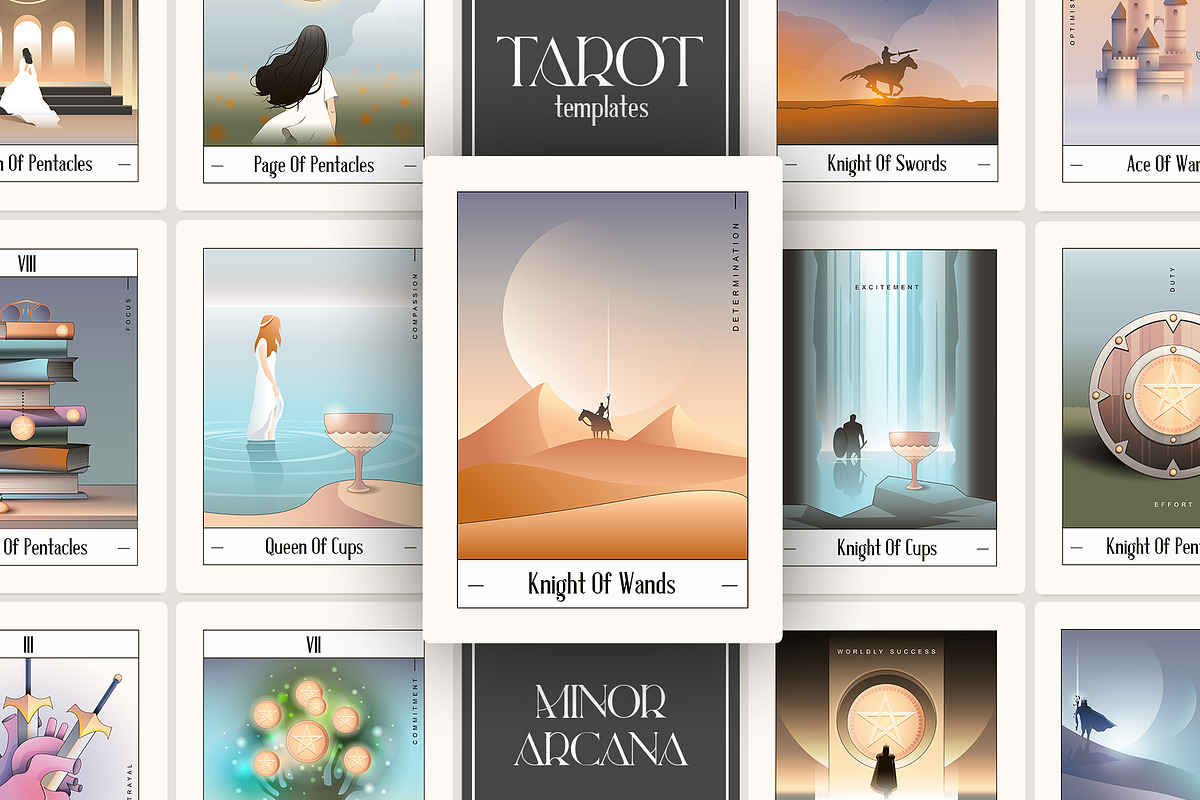 Tarot Card Templates - Minor Arcana, an Illustration by Polar Vectors (Photo 1 of 15)