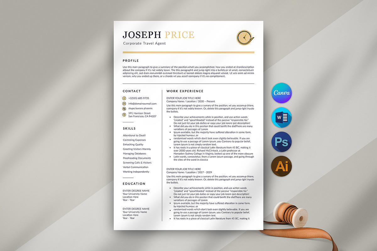 Resume, a Resume Template by DesignDevisers (Photo 1 of 10)